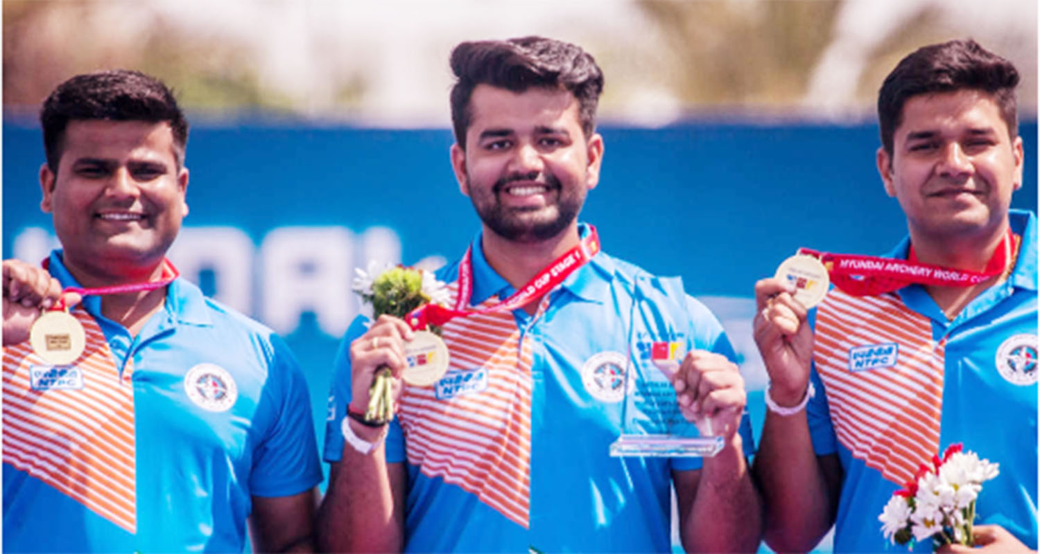The Indian trio of Tarundeep Rai, Dhiraj Bommadevara and Pravin Jadhav set up a gold medal clash with Olympic champions Korea after storming into the men's team recurve final of the Archery World Cup Stage 1 here on Thursday.