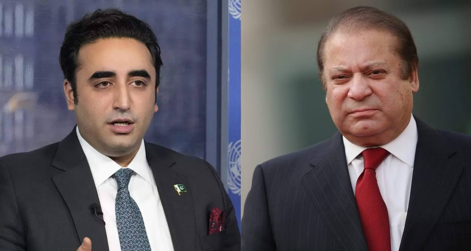 Images of  PPP leader Bilawal Bhutto Zardari and PML-N leader and former PM Nawaz Sharif.
