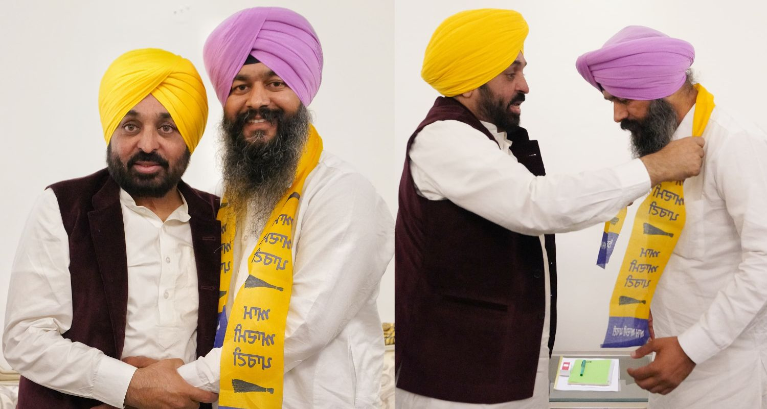Hardeep Singh Butlera with Punjab CM Mann. 