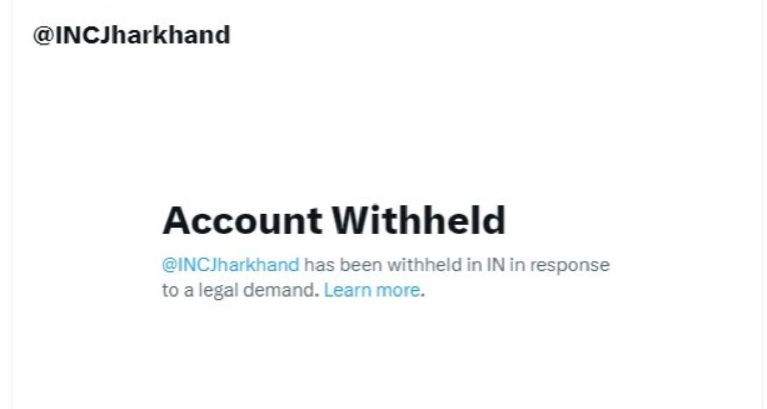 The suspended X account of Jharkhand Congress. 