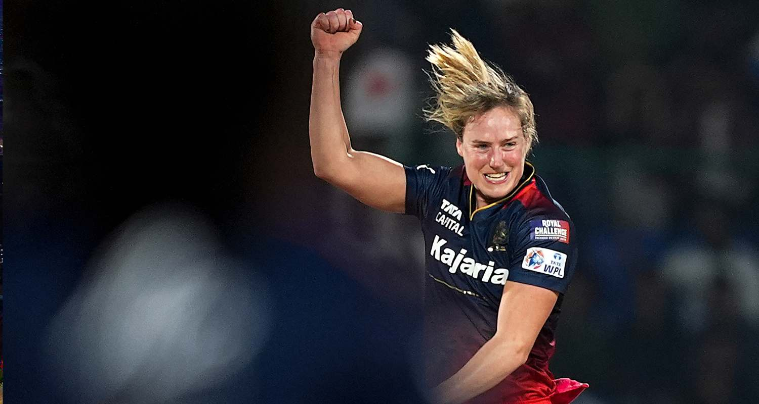 Ellyse Perry celebrating a wicket.