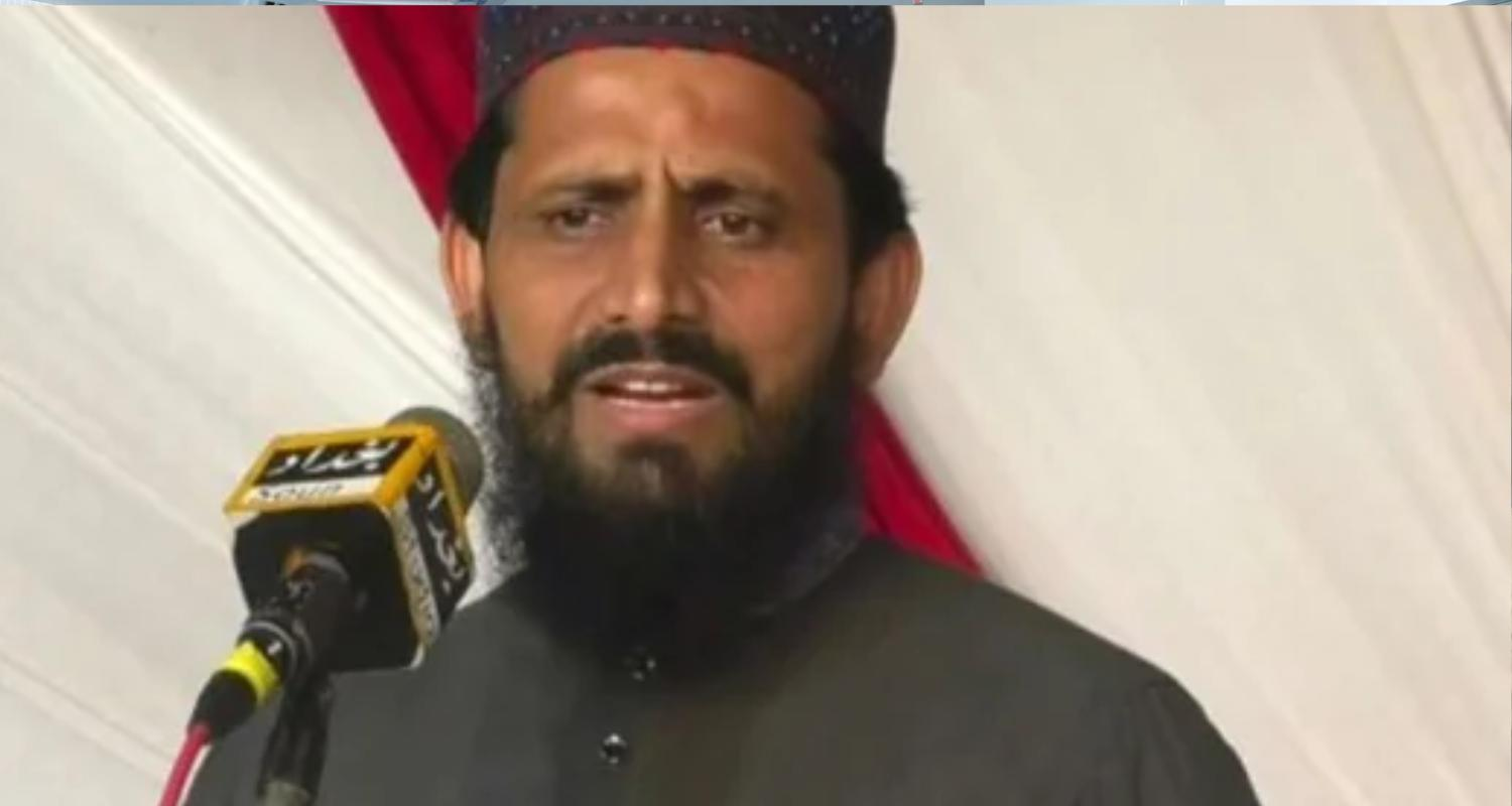 A screengrab of Mohammed Qasim Gujjar speaking at an unknown event.