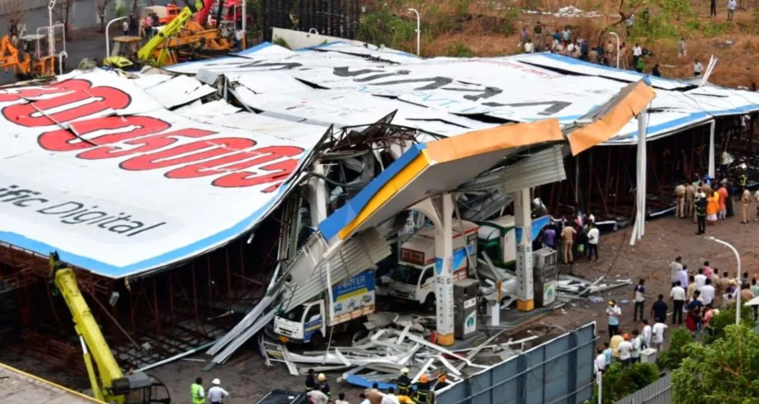 The hoarding that collapsed in Mumbai's suburban Ghatkopar claiming 16 lives.