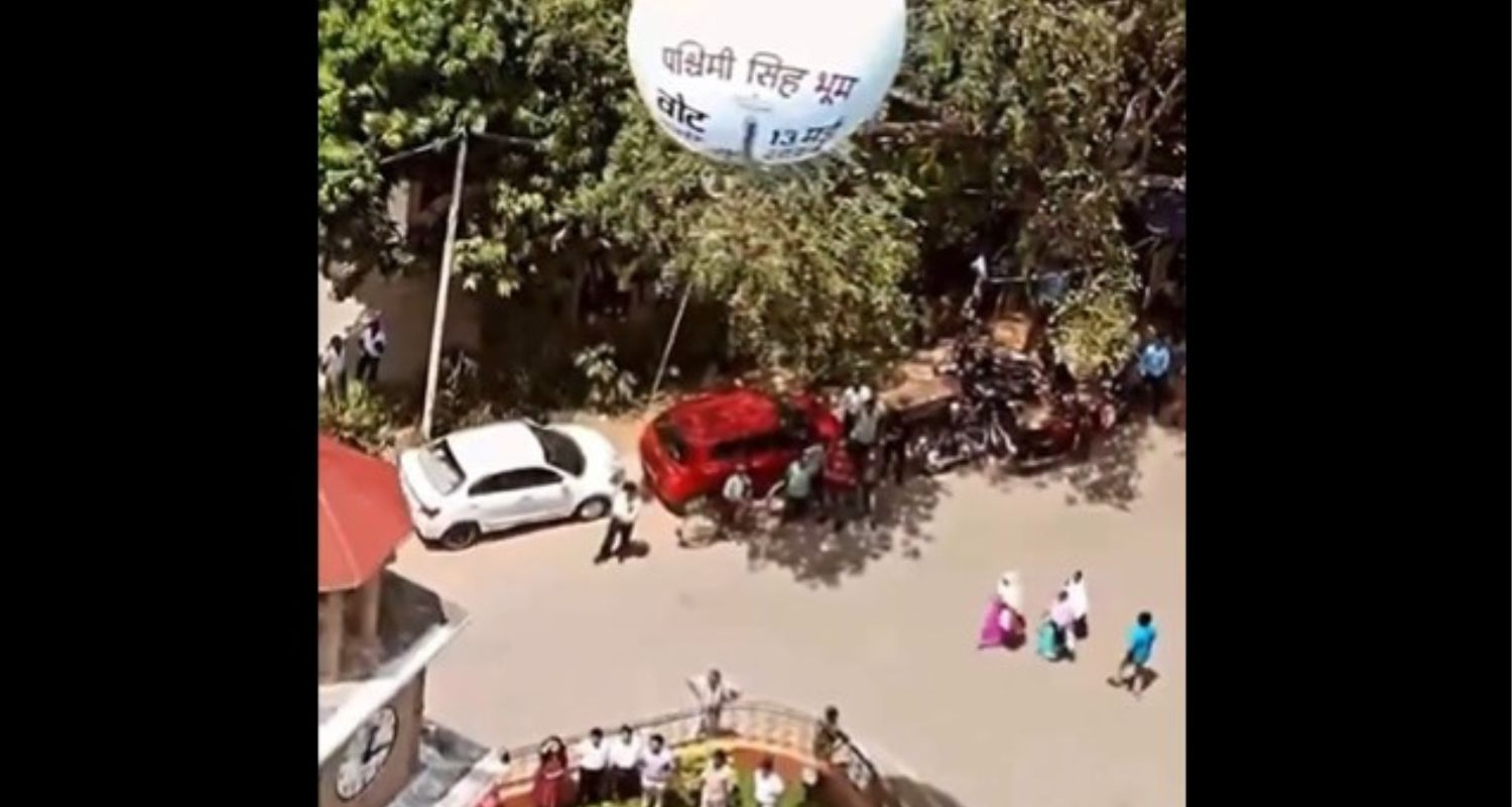 Hot air ballon used as prop for election campaign