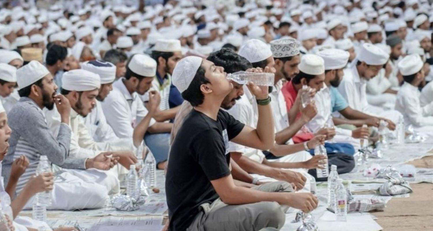 People having Iftar. 