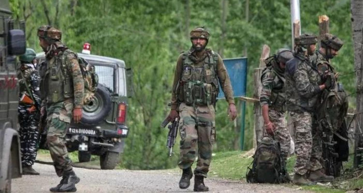 Indian Army personnel undertaking a search operation