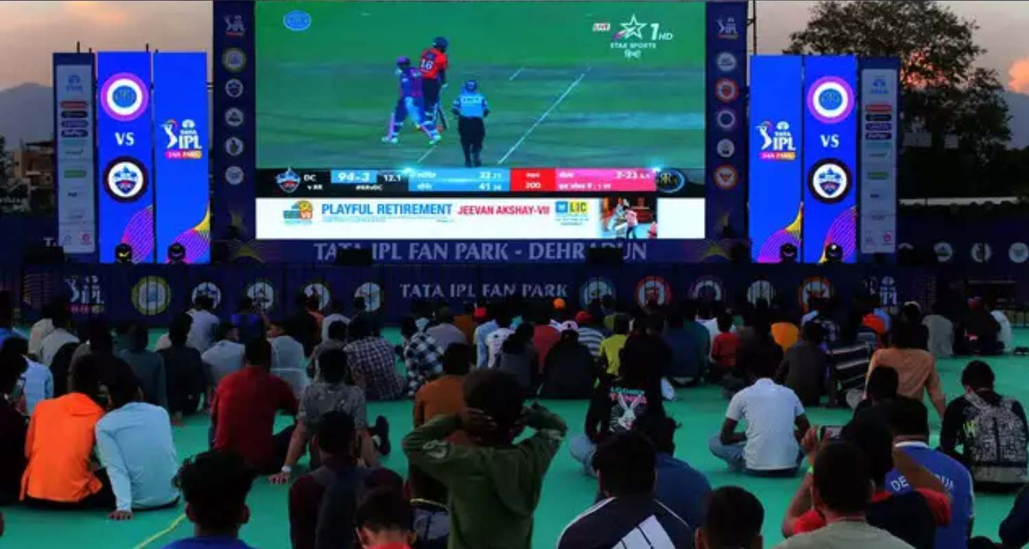 People watching IPL. 
