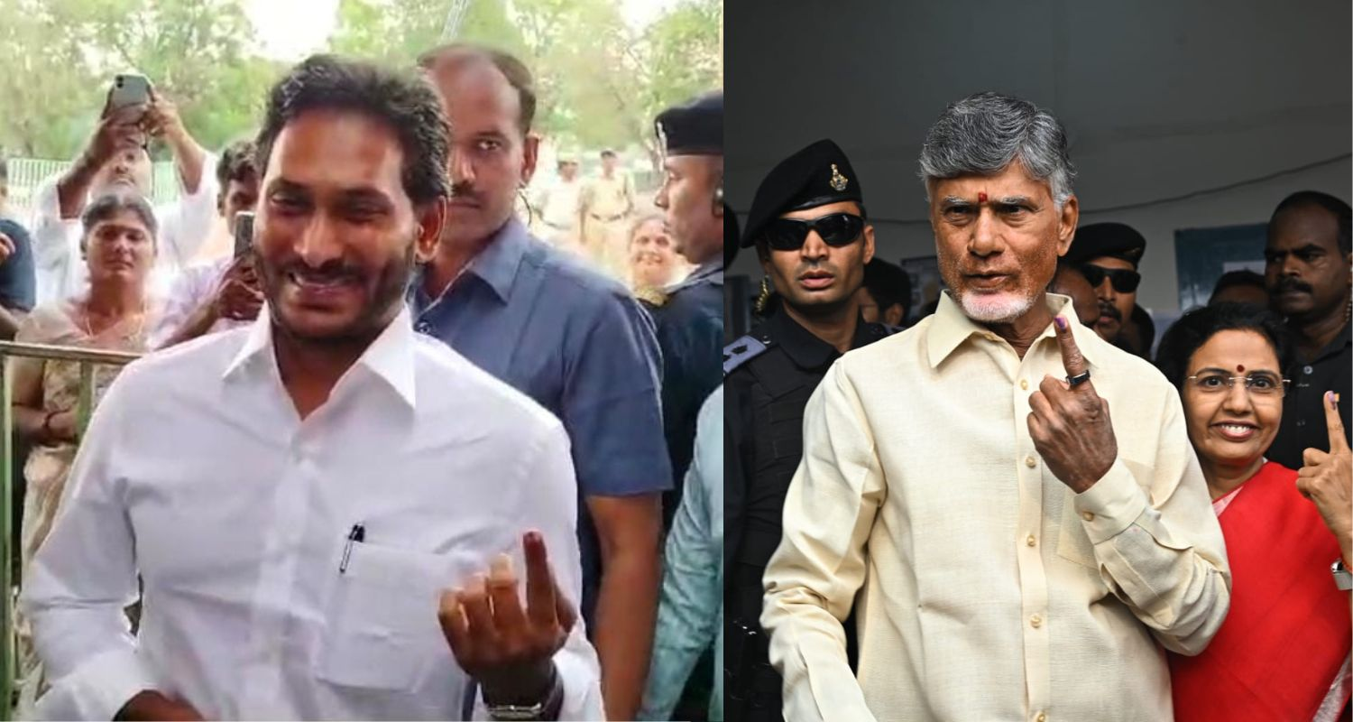 YS Jagan and TDP chief Naidu cast ballot 