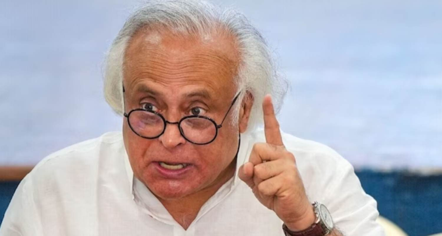 Image of Jairam Ramesh during media interaction. 