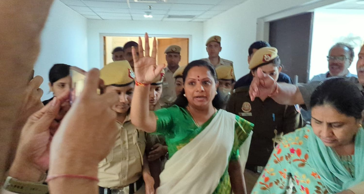 BRS leader K Kavitha being taken to 14-day judicial custody. 