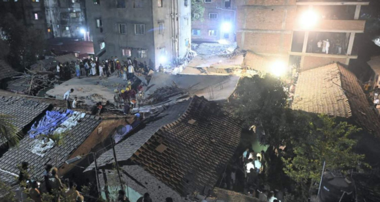 An under-construction building collapsed 