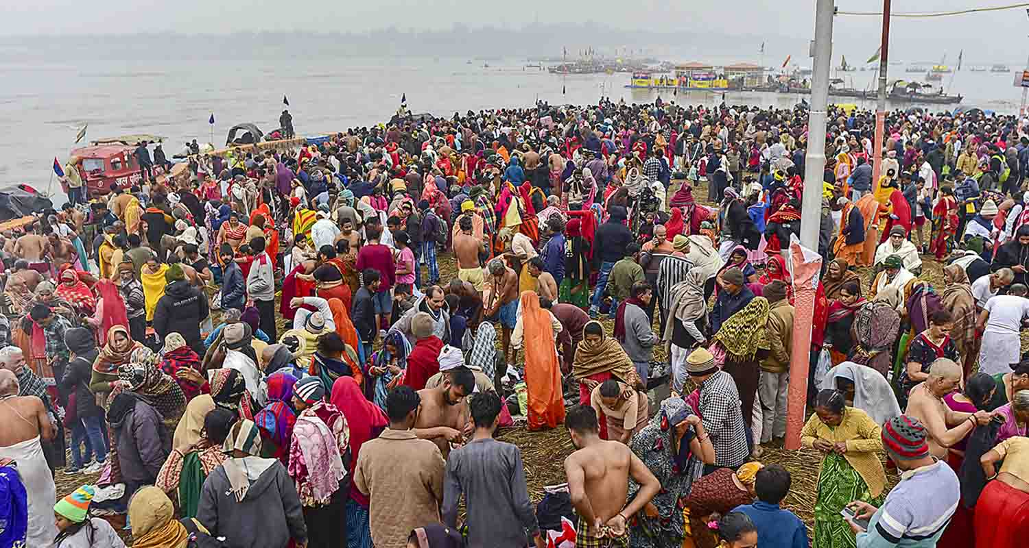 More than 20 lakh devotees took a dip at the Sangam Makar Sankranti on Monday The one-and-a-half-month-long 'Magh Mela'