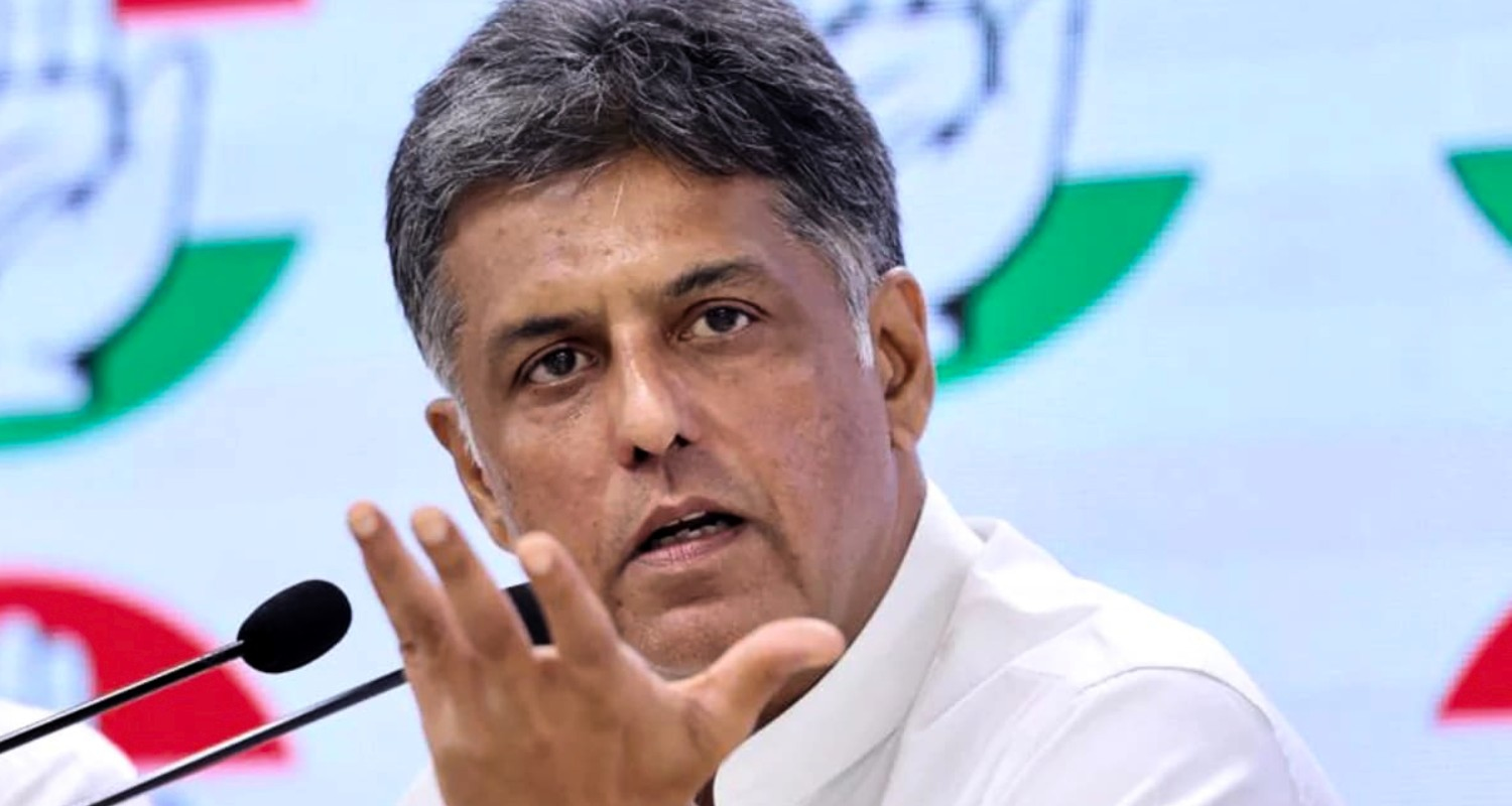 Manish Tewari during a press conference. Image via X.