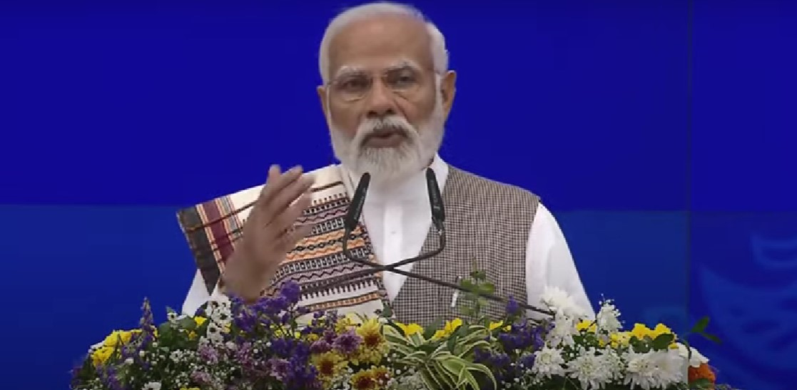 Prime Minister Narendra Modi inaugurated and laid the foundation stone for an array of developmental projects worth over Rs 1,06,000 crores at the Operation Control Centre of the Dedicated Freight Corridor in Ahmedabad, Gujarat, today
