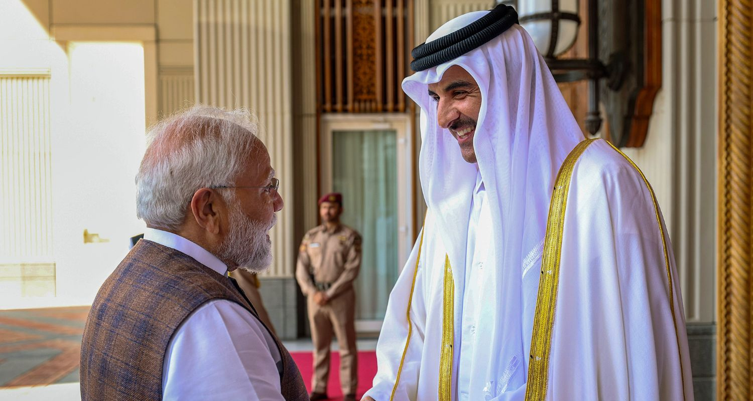 Prime Minister Narendra Modi during a bilateral meeting with the Emir of Qatar Sheikh Tamim bin Hamad Al Thani, in Doha on Thursday.