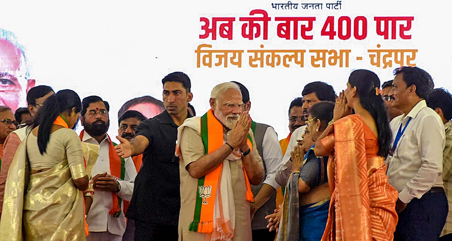Prime Minister Narendra Modi during a public meeting. 