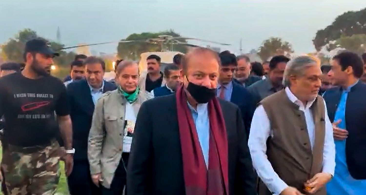 Nawaz Sharif during election campaign in Lahore with his brother Sehhbaz Sharif