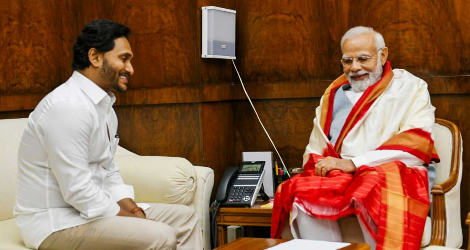  Prime Minister Narendra Modi meets Andhra Pradesh Chief Minister Y.S. Jagan Mohan Reddy in New Delhi. 