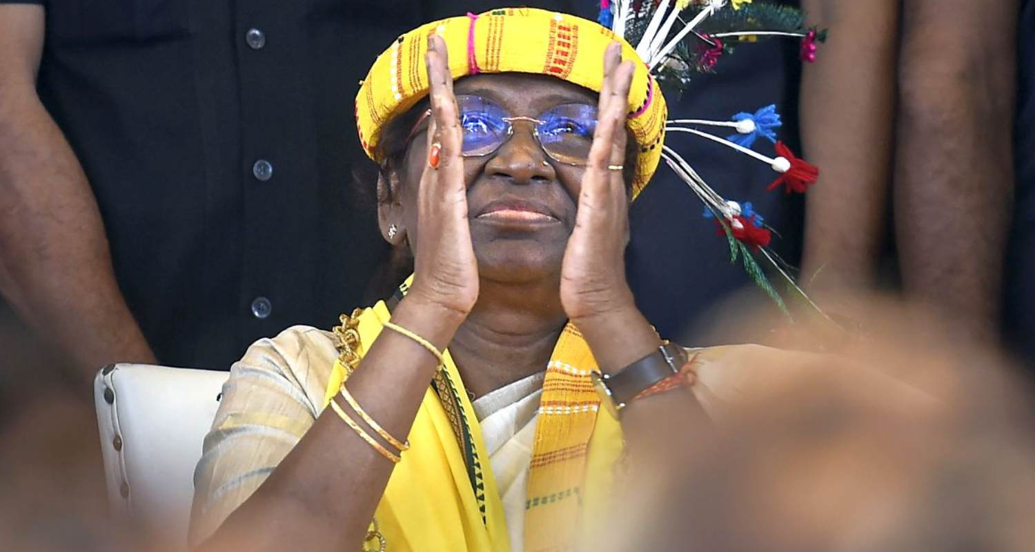 President Droupadi Murmu during her visit to meet NDA MLAs, in Mumbai on July 14, 2022