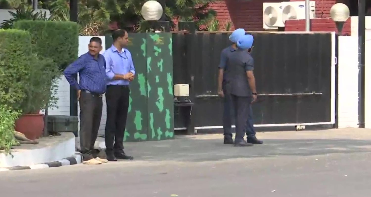 Outside of Punjab CM Mann's official residence in Chandigarh. 