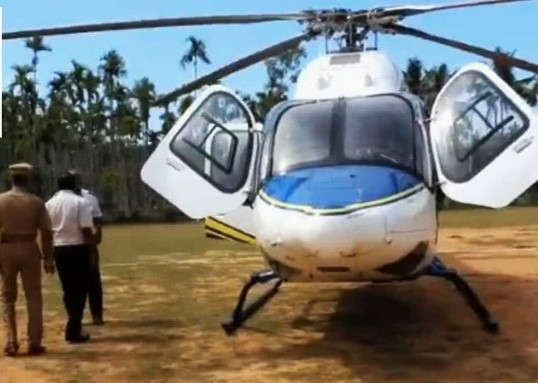 The helicopter had just landed in Tamil Nadu's Nilgiris where the Congress leader disembarked to travel to Wayanad when officials of the Election Commission's flying squad arrived to check it, a news agency reported.