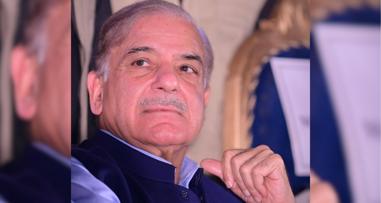 Shehbaz sharif looking upwards during Pakistan Polls