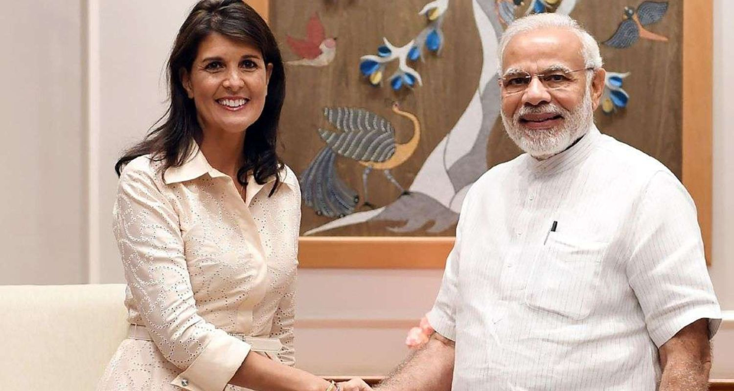 Former US ambassador to the UN, Nikki Haley along with Prime Minister Narendra Modi.