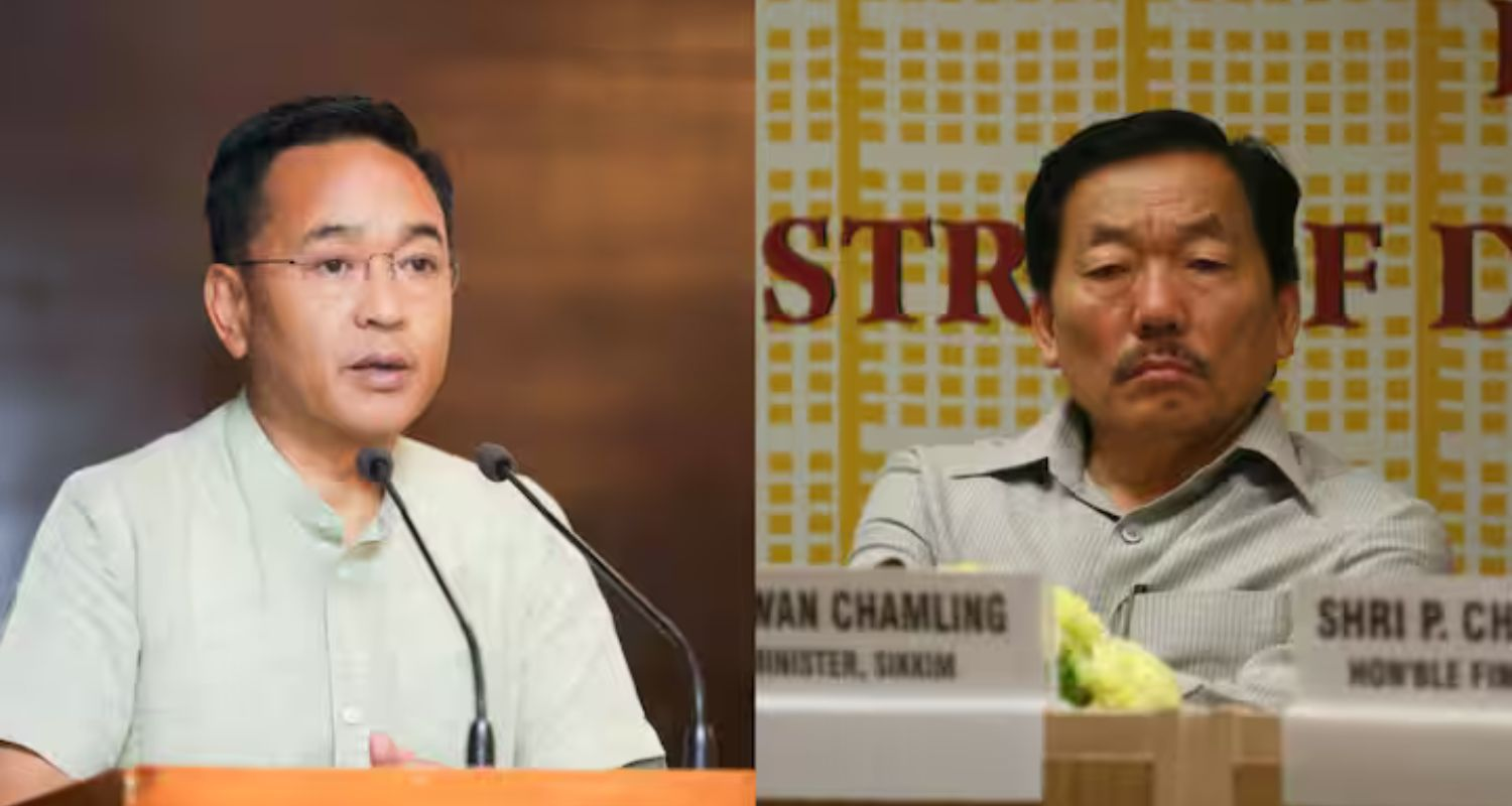 Sikkim CM Prem Singh Tamang (left) and former CM Pawan Kumar Chamling (right). 