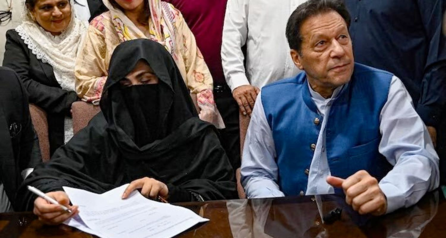 Former Prime Minister Pakistan Imran Khan & His Wife Bushra Khan. Image X.