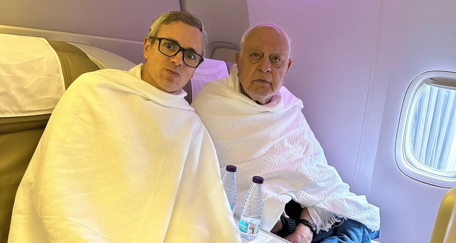 Omar Abdullah with his father former CM J&K Farooq Abdullah. Image X.
