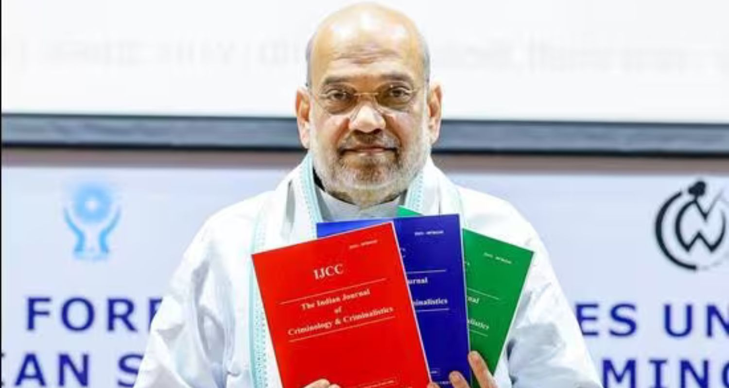 Union home minister Amit Shah while inauguration of the 5th Criminology conference. ( Image X )