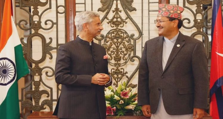Indian Foreign Minister S Jaishankar with Nepalese Foreign Minister N P Saud, india, nepal 