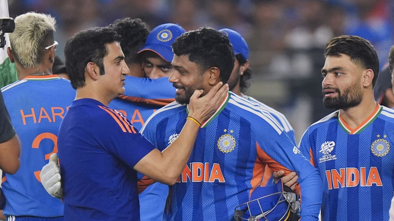 gautam gambhir with sanju samson