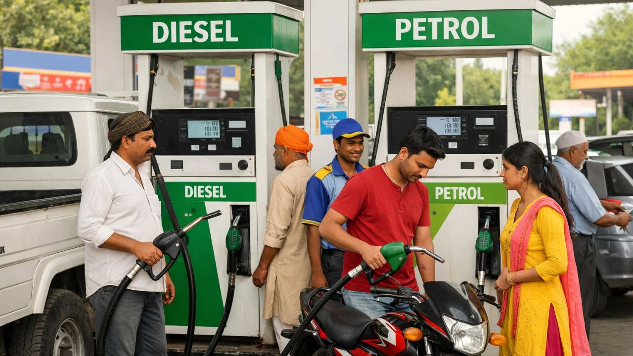 AI generated image of a petrol pump in india