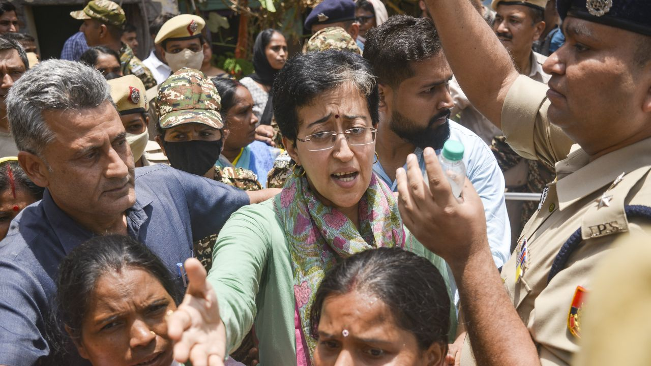atishi at bhumiheen camp