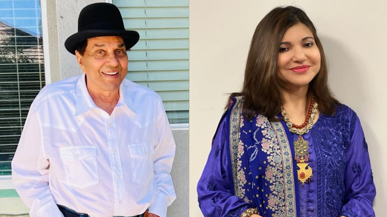 Dharmendra and Alka Yagnik