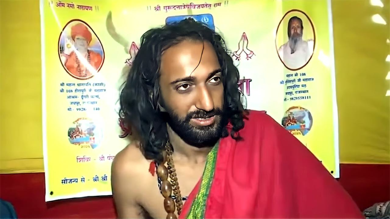 IIT Baba misbhevae at news channel studio 