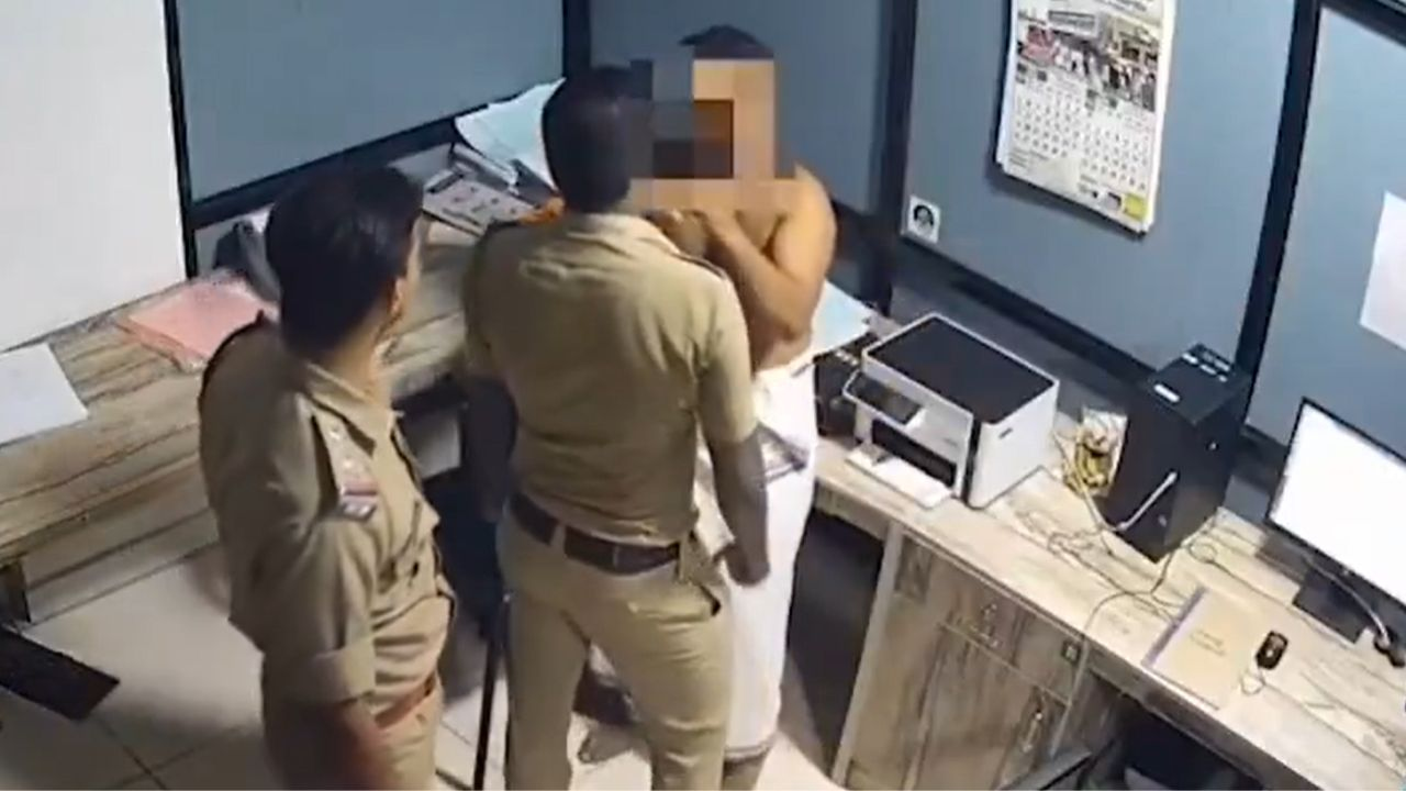 kerala congress worker beaten by police