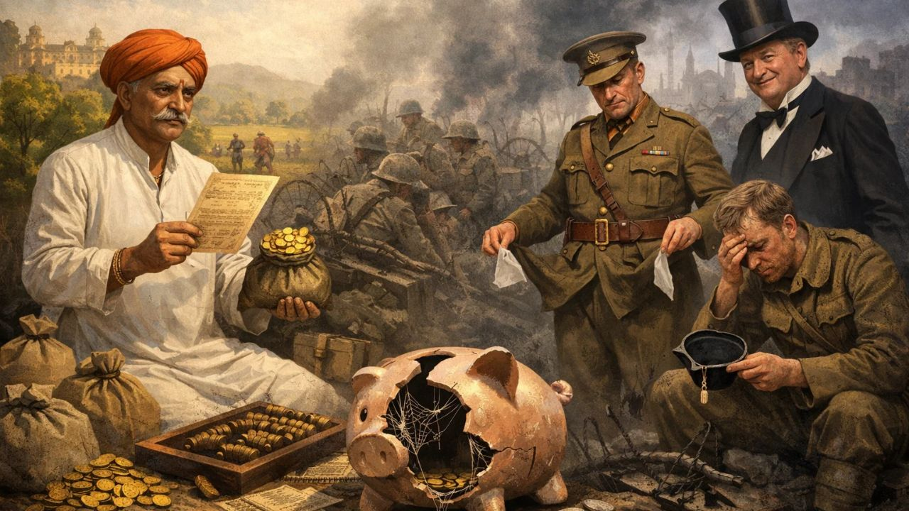 ai generated image of a man lending loan to britishers