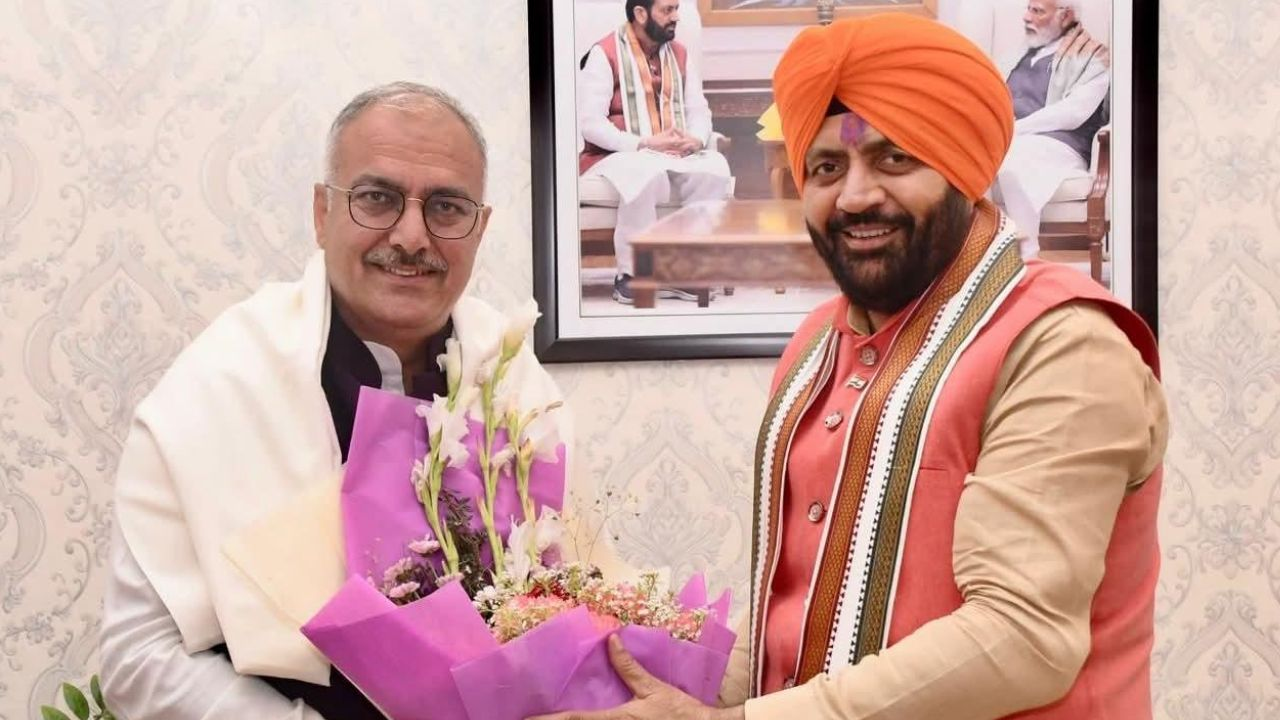 Haryana CM Nayab Singh Saini and Sanjay Bhatia