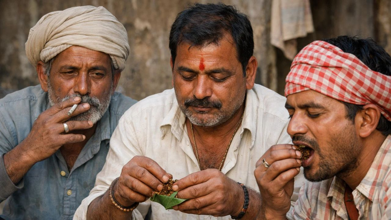 indian men smoking cigarettes 