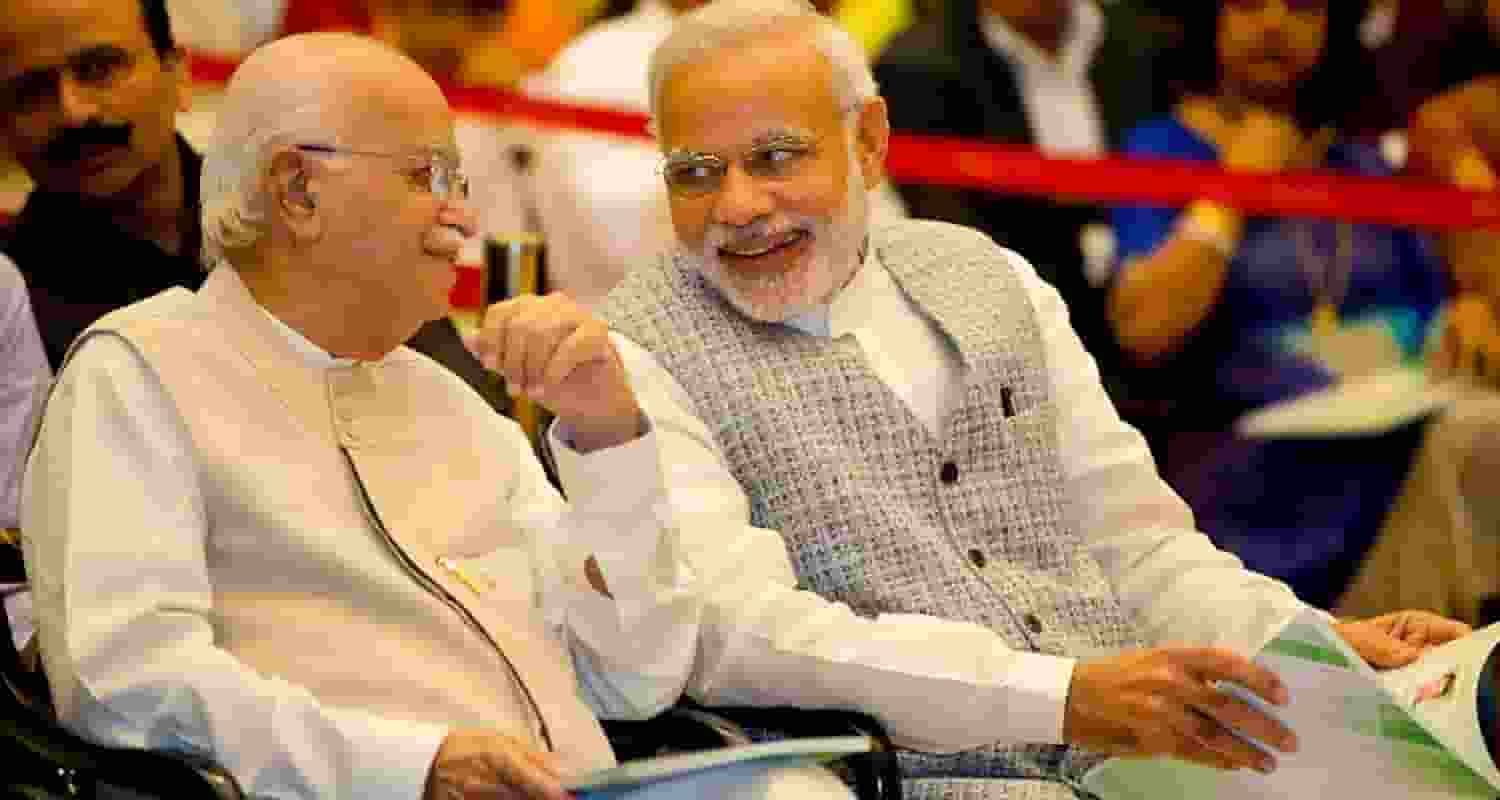 BJP's leaders Lal Krishna Advani and Narendra Modi