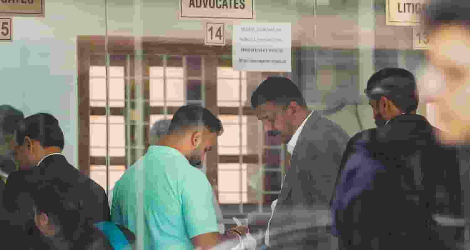 Returning Officer for Chandigarh mayoral election Anil Masih appeaars before the Supreme Court for a hearing in the alleged tampering of ballots in the election, in New Delhi on Tuesday.