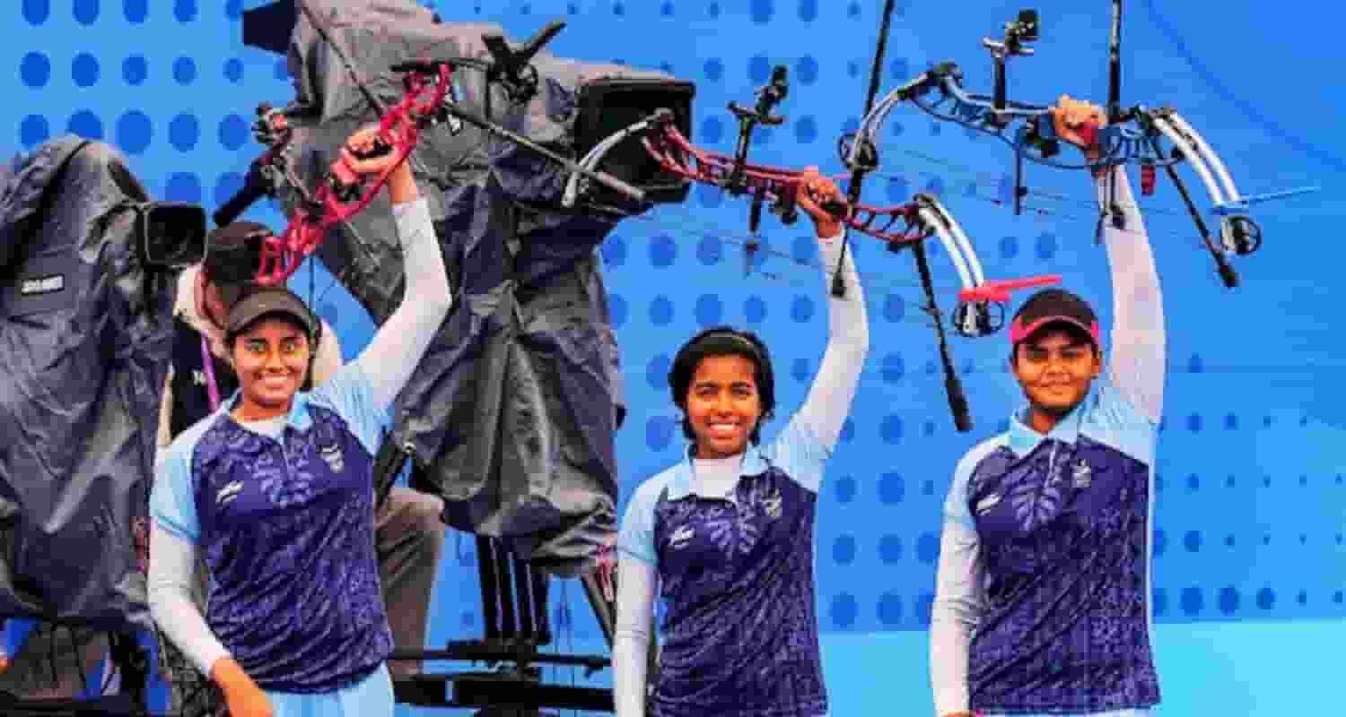 (From left) Parneet Kaur, Aditi Swami, and Jyothi Surekha Vennam.