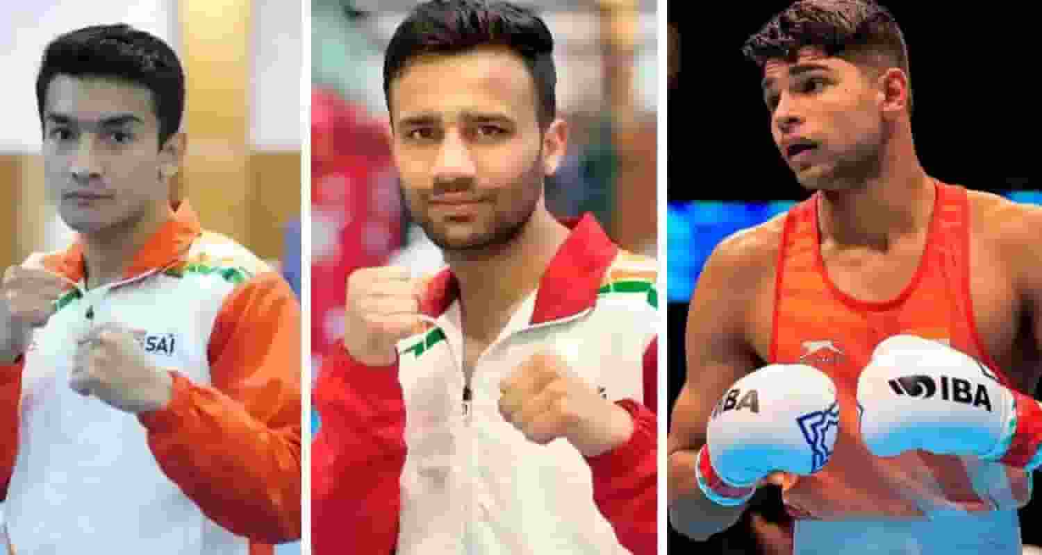 Indian boxers in action.