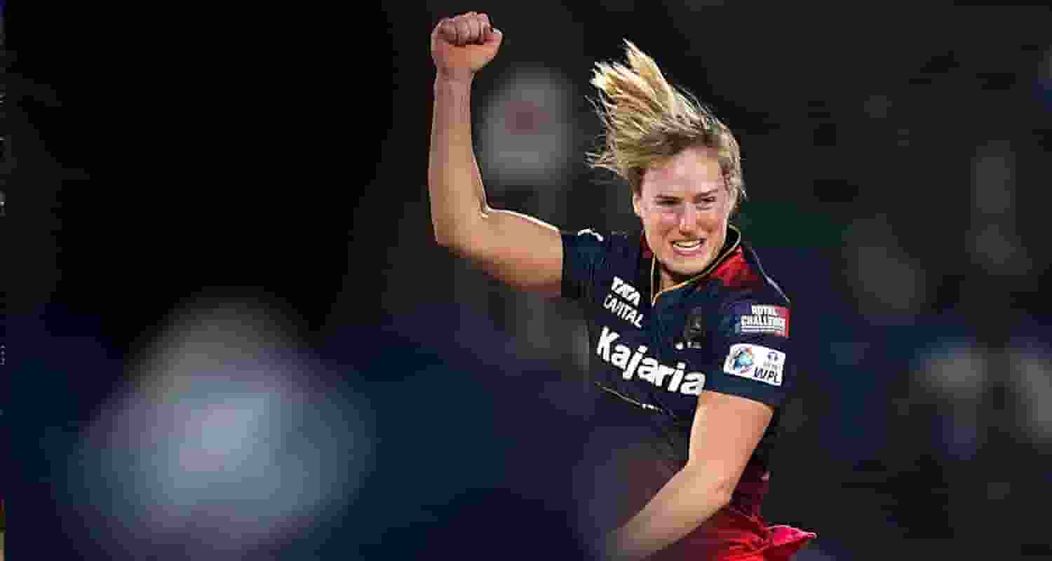 Ellyse Perry celebrating a wicket.