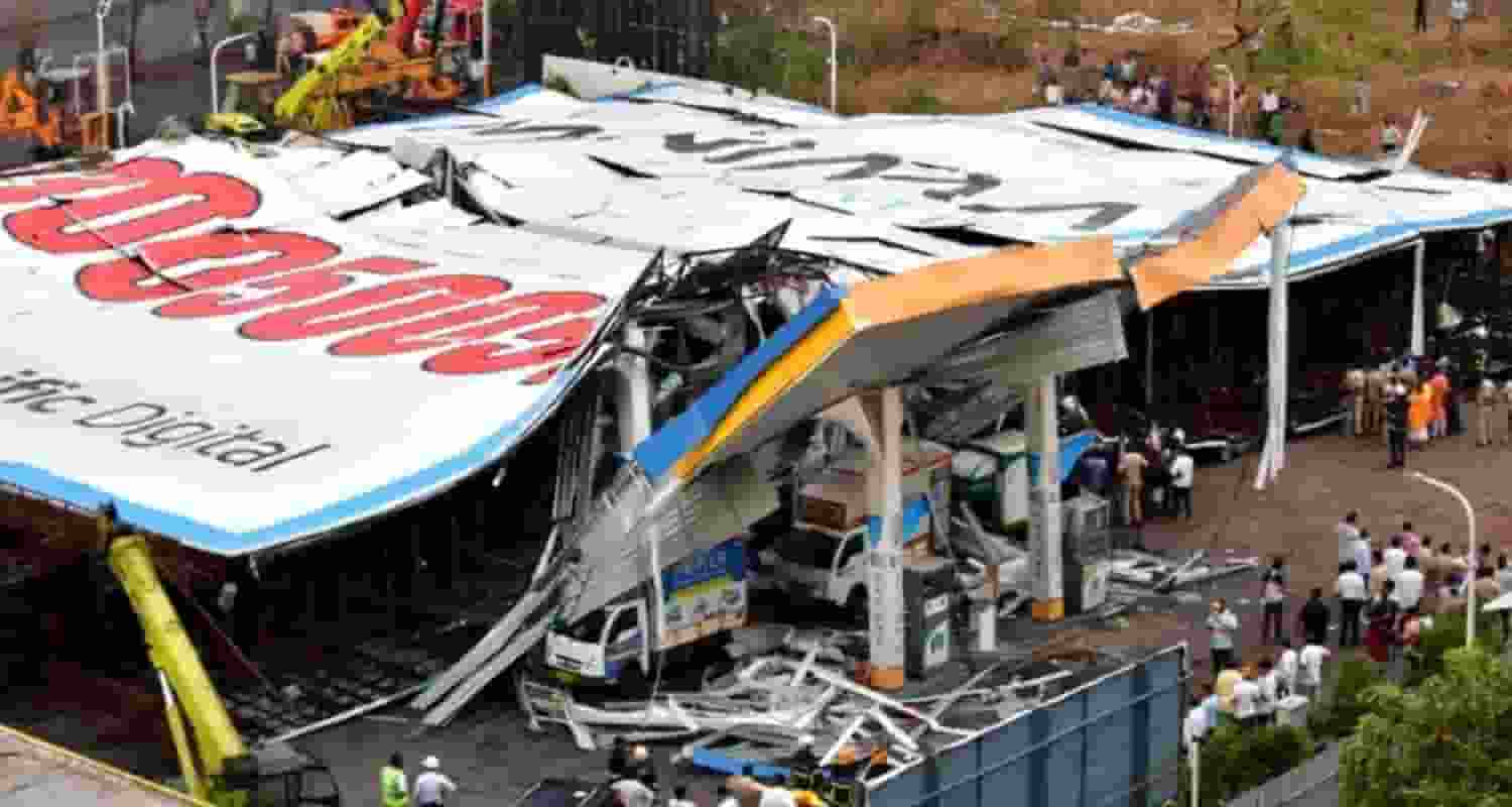 The hoarding that collapsed in Mumbai's suburban Ghatkopar claiming 16 lives.
