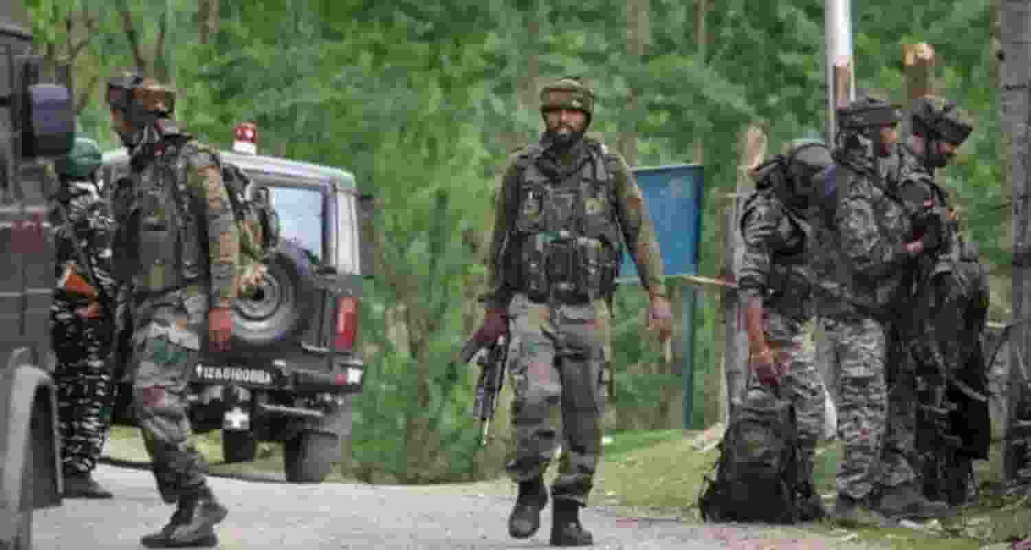 Indian Army personnel undertaking a search operation
