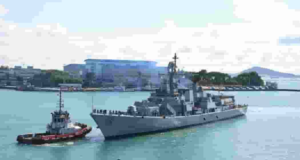 Indian Naval ships INS Delhi, INS Shakti and INS Kiltan arrived in Singapore on Tuesday.