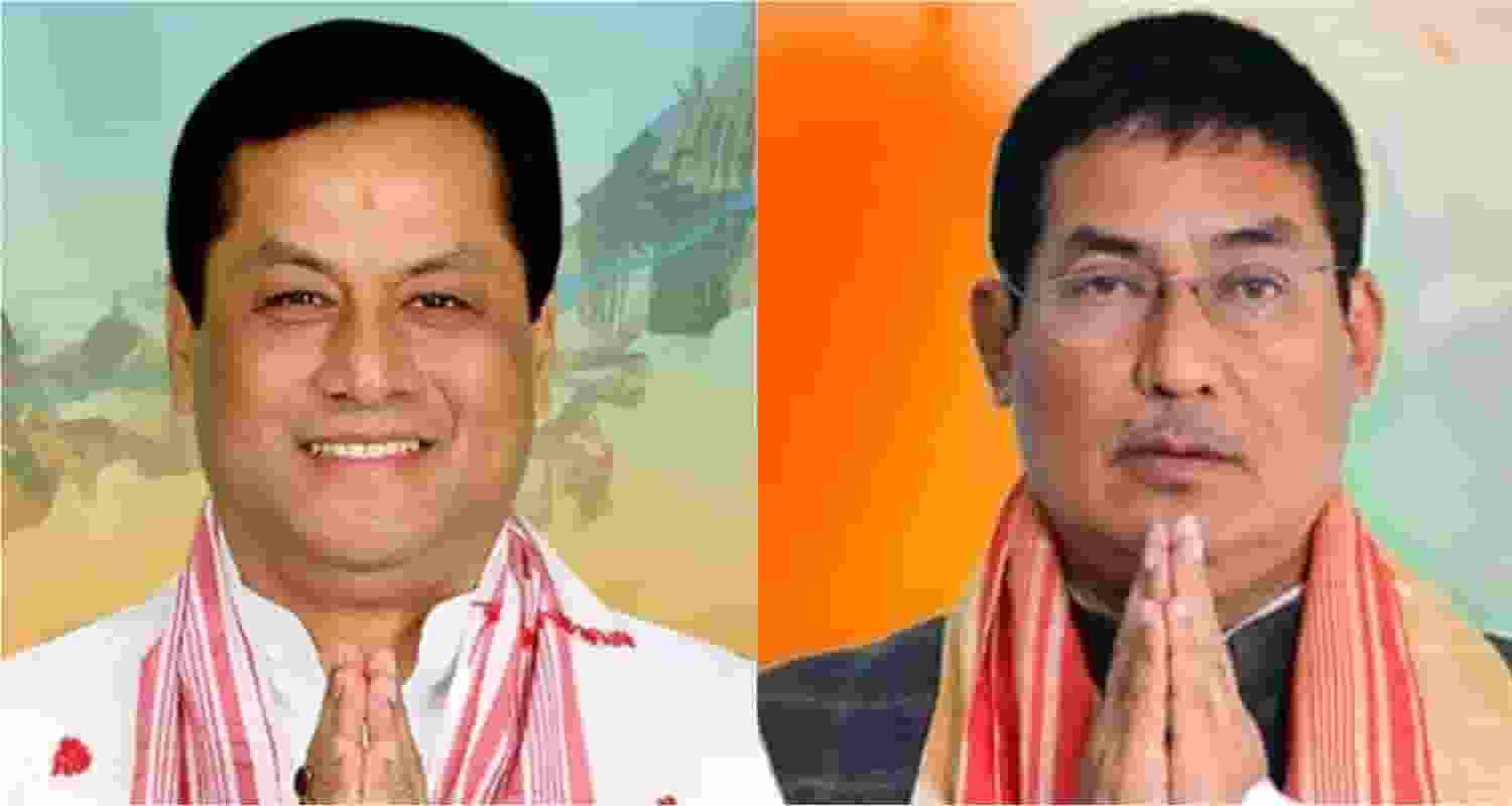 Union Minister and former Assam CM, Sarbananda Sonowal, senior Assam BJP leader and Lakhimpur MP Pradan Baruah.